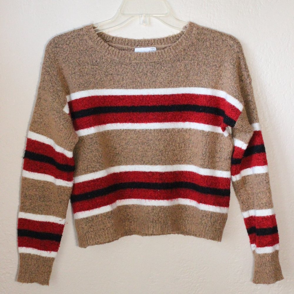 *SALE! 2/$22 or 3/$30* Striped Crop Sweater Ten Sixty Sherman Crew Neck Size Sm